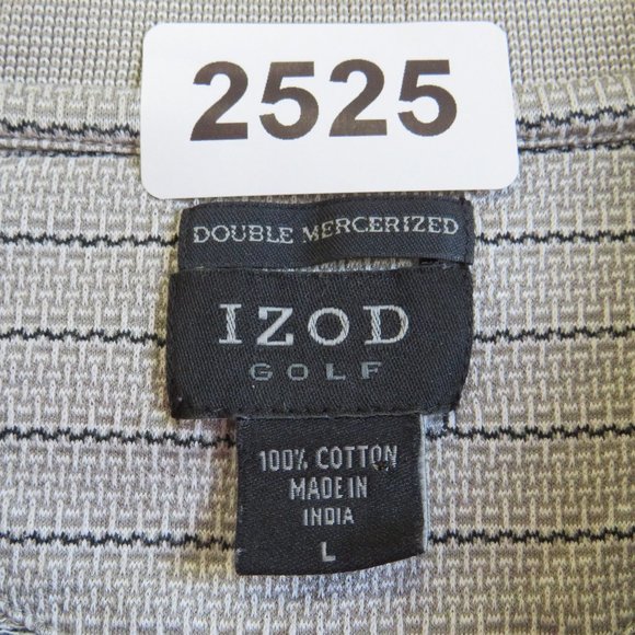 IZOD* Men's Short Sleeve Straight Hem 3 Button Down Golf Polo Shirt~ Size Large - Picture 3 of 10
